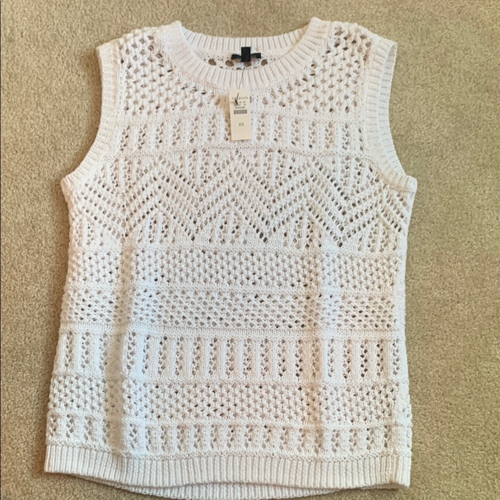 Talbots White Crochet Tank Top